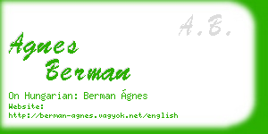 agnes berman business card